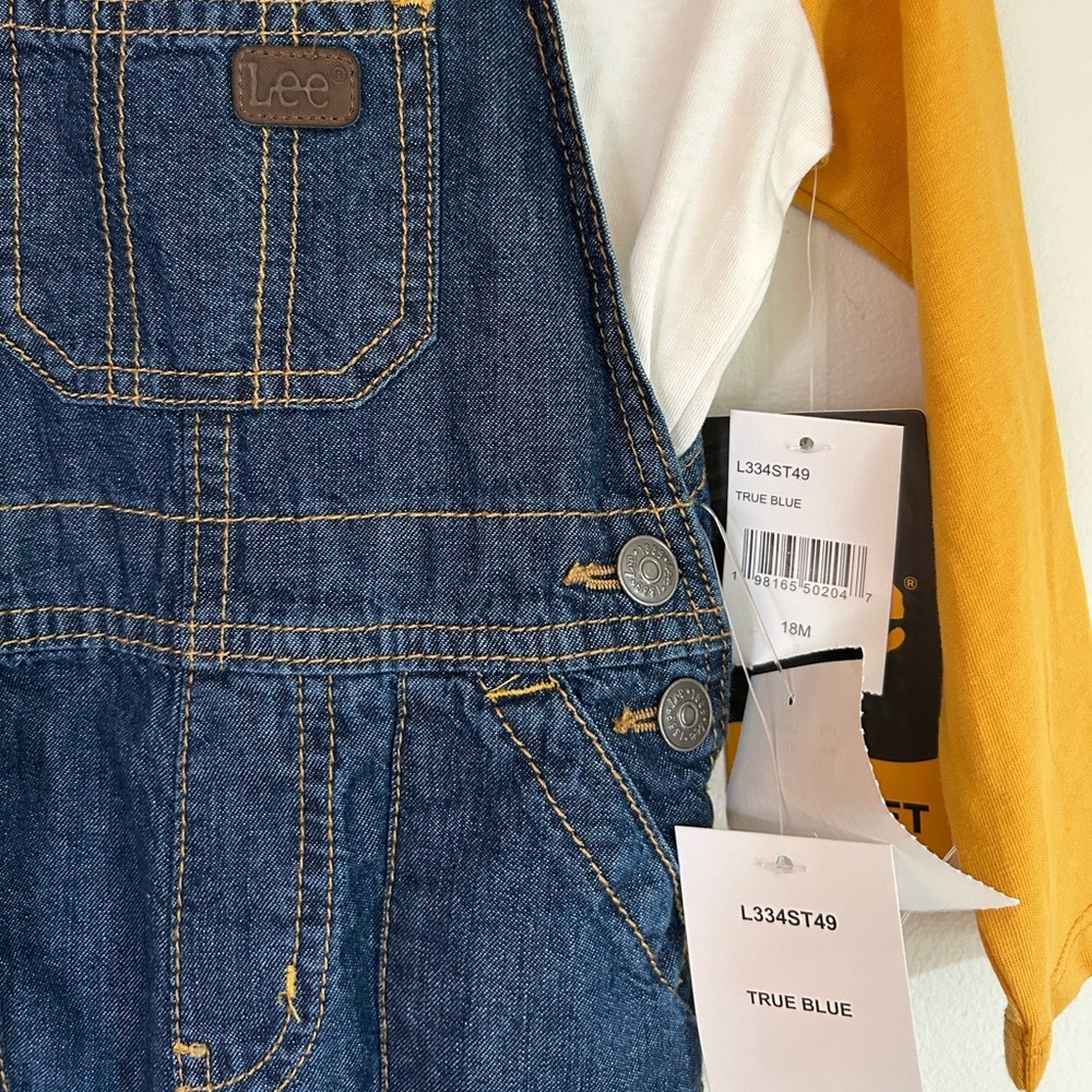 NWT Toddler Boy Denim Overalls with tee — 18 months - Picture 2 of 5